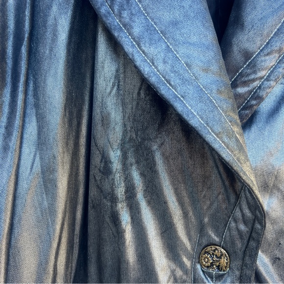 80s Metallic Button Up Bomber Jacket - Picture 15 of 16